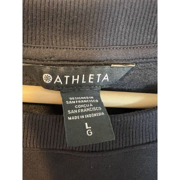Athleta Women's Forever Fleece Crewneck Sweatshirt Size Large Black NWT - Picture 4 of 8